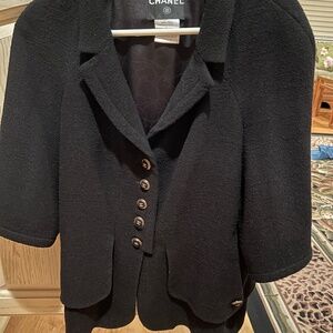 Chanel black wool blazer